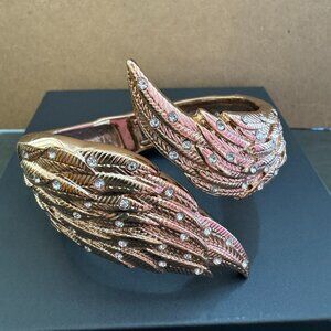 Betsey Johnson Rhinestone Wings Hinge Bracelet